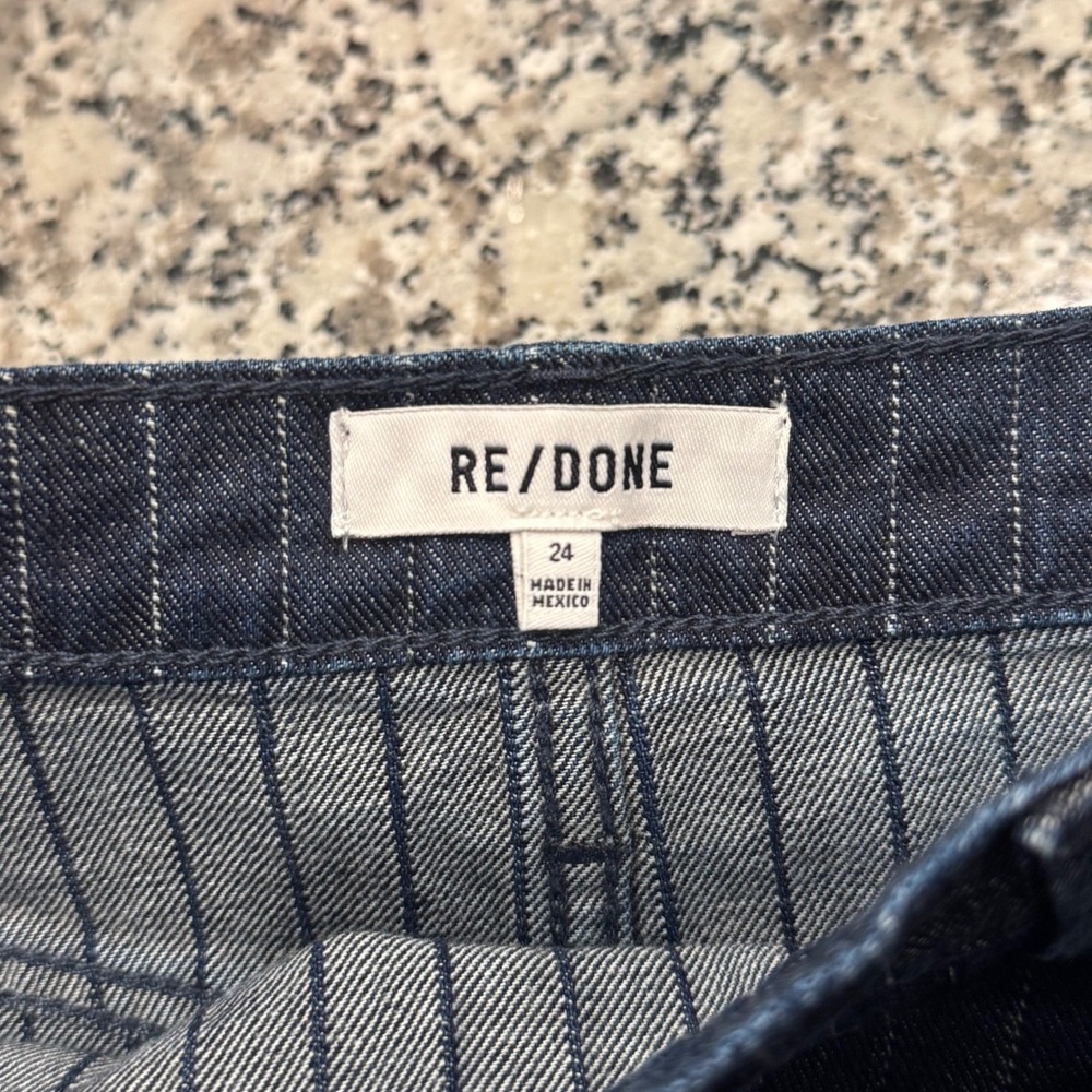 NWT RE/DONE Indigo Pinstripe Denim Tennis Wrap Skirt – Size‎ 24 (runs larger) - Picture 16 of 16